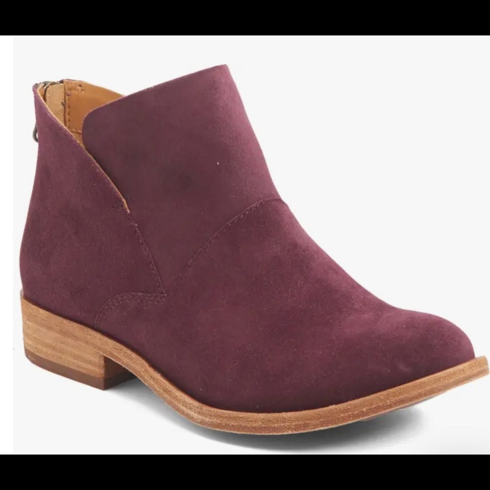 Kork-Ease Burgundy Suede Booties Sz 10